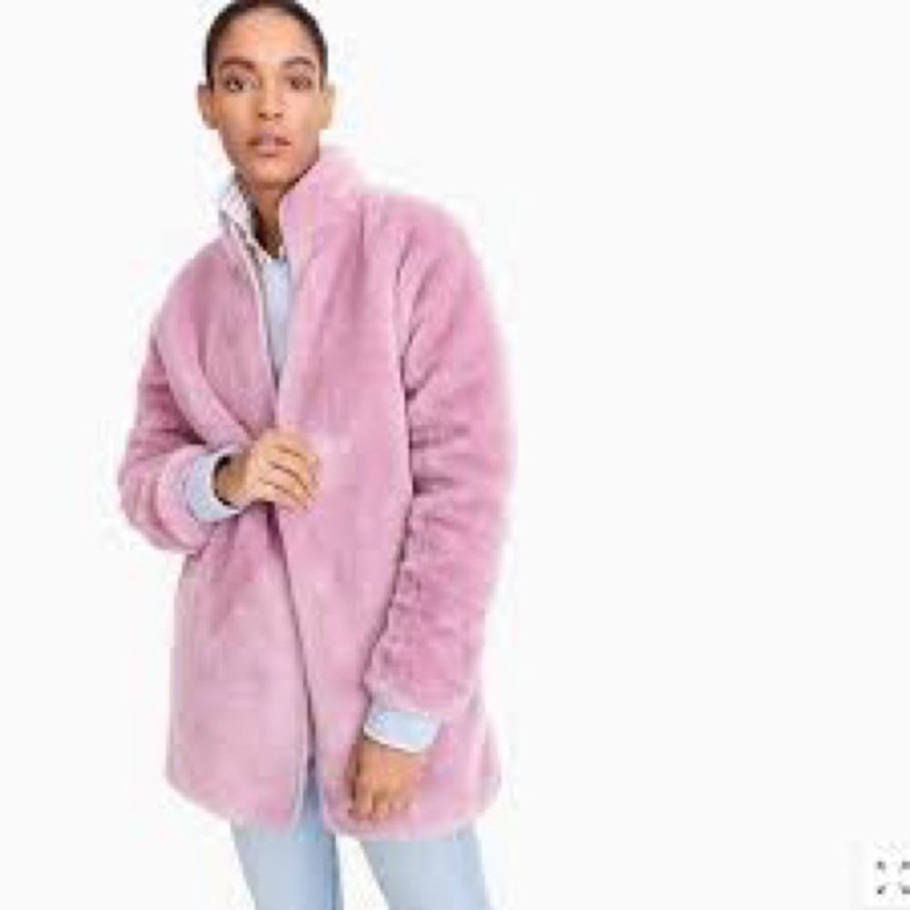 J.Crew Zip-up plush fleece coat-J9064-SMOKY WISTER Sz Large